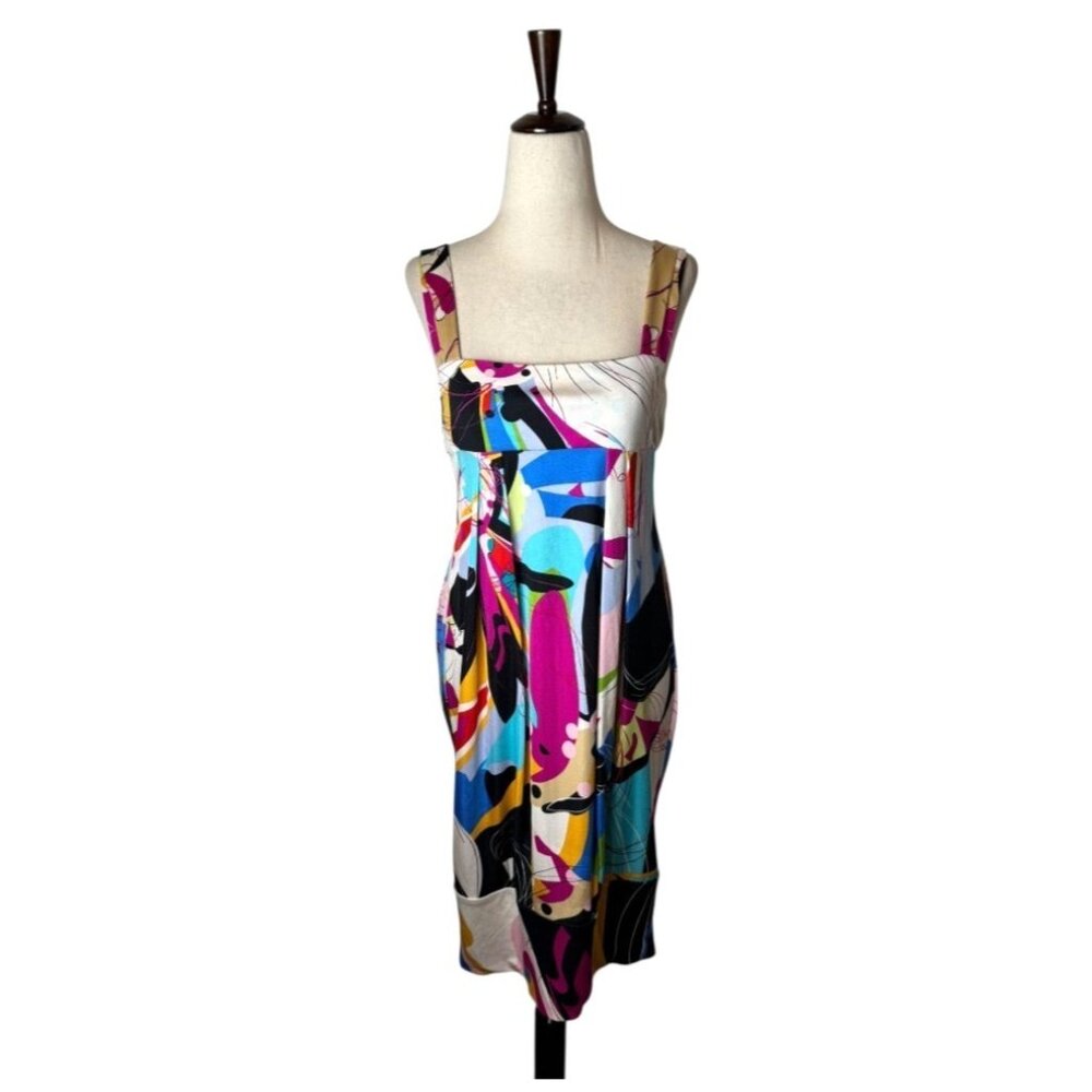Diane Von Furstenberg Dress Women 8 Blue Pink Silk Blend Eliot Butterfly Mini